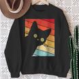 レトロな黒猫、ヴィンテージスタイルの黒猫。 スウェットシャツ 年配の女性への贈り物