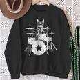 ロックスター ドラマー 猫 ドラム演奏 ミュージシャン バンド 音楽好き スウェットシャツ 年配の女性への贈り物
