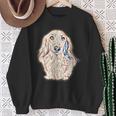 ロングヘア ダックスフンド ギフト かわいい ソーセージ 犬 レディース メンズ スウェットシャツ 年配の女性への贈り物