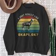 ヴィンテージレトロオカピ動物tシャツ I Just Really Like Okapi Ok スウェットシャツ 年配の女性への贈り物