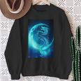 三日月のドラゴン ブルーギャラクシー天文学 アート スウェットシャツ 年配の女性への贈り物