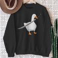 刀を持ったアヒルと剣を持つアヒル 刀包丁 ガチョウ スウェットシャツ 年配の女性への贈り物