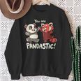 君はパンダスティックだよハイタッチのレッサーパンダとパンダ スウェットシャツ 年配の女性への贈り物