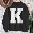 大文字 K アルファベットモノグラム イニシャル スウェットシャツ 年配の女性への贈り物