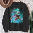 宇宙 レーザー目 猫 ピザに乗る猫 ギャラクシーキャット スウェットシャツ 年配の女性への贈り物
