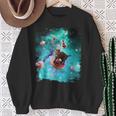 宇宙猫 ドーナツに乗るドーナツ 銀河猫 スウェットシャツ 年配の女性への贈り物