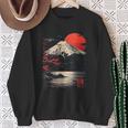 富士山と桜の至福 ヴィンテージ日本美術フュージョンtシャツ スウェットシャツ 年配の女性への贈り物