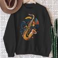 抽象音楽家 ジャズ サックス プレーヤー カラフル スウェットシャツ 年配の女性への贈り物