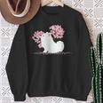 日本のかわいいさくら 桜 ジャパニーズスピッツ犬 スウェットシャツ 年配の女性への贈り物