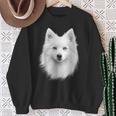 日本スピッツ 犬 モチーフ ペットアート 青い目 日本スピッツ スウェットシャツ 年配の女性への贈り物