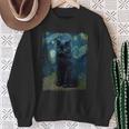 星月夜 ヴィンセント・ヴァン・ゴッホ 黒猫 レトロ絵画 猫 長袖tシャツ スウェットシャツ 年配の女性への贈り物