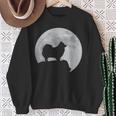 月と犬のシルエット ポンポメラニアン スウェットシャツ 年配の女性への贈り物