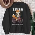 柴犬 いぬ イラスト 柴犬好き 犬好き 自転車 かわいい おもしろ レトロ Ride For Life's Joy スウェットシャツ 年配の女性への贈り物