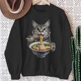 猫がラーメンを食べる リアル スウェットシャツ 年配の女性への贈り物