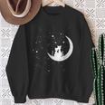 猫の家族 月の絵柄 メンズ レディース 子供 スウェットシャツ 年配の女性への贈り物