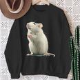 白いネズミが好きな人のための面白い見た目の白いネズミ スウェットシャツ 年配の女性への贈り物