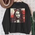 真面目な女王 野生の髪と尖った王冠 スウェットシャツ 年配の女性への贈り物