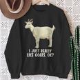 私は本当にヤギが好きです スウェットシャツ 年配の女性への贈り物
