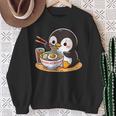 箸でラーメンを食べるかわいいペンギン スウェットシャツ 年配の女性への贈り物