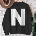 英文字 N 大文字 アルファベット モノグラム イニシャル スウェットシャツ 年配の女性への贈り物