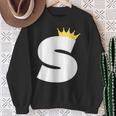 英文字 大文字 アルファベット モノグラム イニシャル キング クイーン クラウン スウェットシャツ 年配の女性への贈り物