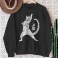 陽気な猫 太極拳ポーズ 格闘技 陰陽バランス スウェットシャツ 年配の女性への贈り物