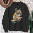 面白い フレンチブルドッグ スケートボード スケーター 犬 イングリッシュドッグ スウェットシャツ 年配の女性への贈り物