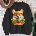 面白いtシャツ コーギー 犬 ハンバーガー メンズ 犬好き グッズ かわいい おもしろ 面白い 服 ネタ スウェットシャツ 年配の女性への贈り物