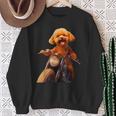面白いtシャツ トイプードル バイク イヌ メンズ 犬好き グッズ かわいい おもしろ 面白い 服 ネタ スウェットシャツ 年配の女性への贈り物