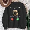 面白いtシャツ パグ 着信 イヌ わんこ メンズ 犬好き グッズ かわいい おもしろ 面白い 服 ネタ スウェットシャツ 年配の女性への贈り物