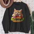 面白いファーストフードハンバーガー愛好家猫猫愛好家 Britishhorthair Burger Cat Food スウェットシャツ 年配の女性への贈り物