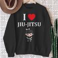 面白い柔術スポーツミニマリストかわいいシンプル柔術 I Love Jiu Jitsu スウェットシャツ 年配の女性への贈り物