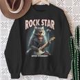 面白い猫 ギタリスト エレクトリックギター ロックスター 猫 スウェットシャツ 年配の女性への贈り物