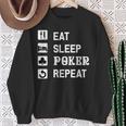 食べる 睡眠 ポーカー リピート トランプ ゲーム ホールデム スウェットシャツ 年配の女性への贈り物