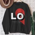 ２人で着るとハートが出来る Loveの文字になる 「Lo」カップル 恋人 スウェットシャツ 年配の女性への贈り物