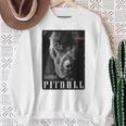 Backprint 野生の犬ピットブルテリアのポートレートブルドッグのバックプリントピットブル スウェットシャツ 年配の女性への贈り物