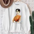 Daw Aunganuu Kyi-Signature 長袖tシャツ スウェットシャツ 年配の女性への贈り物