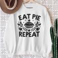 Eat Pie Repeat 面白い感謝祭のユーモア スウェットシャツ 年配の女性への贈り物