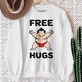 Free Hugs おもしろ相撲力士 相撲ハグ カワイイ相撲ハグ スウェットシャツ 年配の女性への贈り物