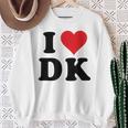 I Heart Dk Initials I Love DK First And Last Name D K スウェットシャツ 年配の女性への贈り物
