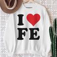 I Heart Fe Initials I Love FE First And Last Name F E スウェットシャツ 年配の女性への贈り物