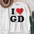 I Heart Gd Initials I Love GD First And Last Name G D スウェットシャツ 年配の女性への贈り物