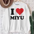 I Heart Miyu ファーストネーム I Love パーソナライズ スウェットシャツ 年配の女性への贈り物