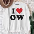 I Heart Ow Initials I Love OW First And Last Name O W スウェットシャツ 年配の女性への贈り物