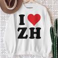 I Heart Zh Initials I Love ZH First And Last Name Z H スウェットシャツ 年配の女性への贈り物