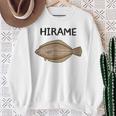 Hirame ヒラメ 平目 鮃 魚好き 願掛け 釣り好き 海釣り 趣味 おもしろ 寿司ネタ 趣味釣り 船釣り 釣り スウェットシャツ 年配の女性への贈り物