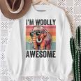 I'm Woolly Awesome 面白い レトロ メンズ レディース キッズ ウーリーマンモス スウェットシャツ 年配の女性への贈り物