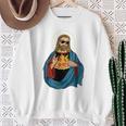 Jesus Holding A Pizza 長袖tシャツ スウェットシャツ 年配の女性への贈り物