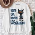 Katze Bin Da 'T Losgehen ファニーステートメントキャット スウェットシャツ 年配の女性への贈り物