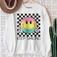 Keepmiling キュート 面白い ハッピー 平和 笑顔 ポジティブ スウェットシャツ 年配の女性への贈り物